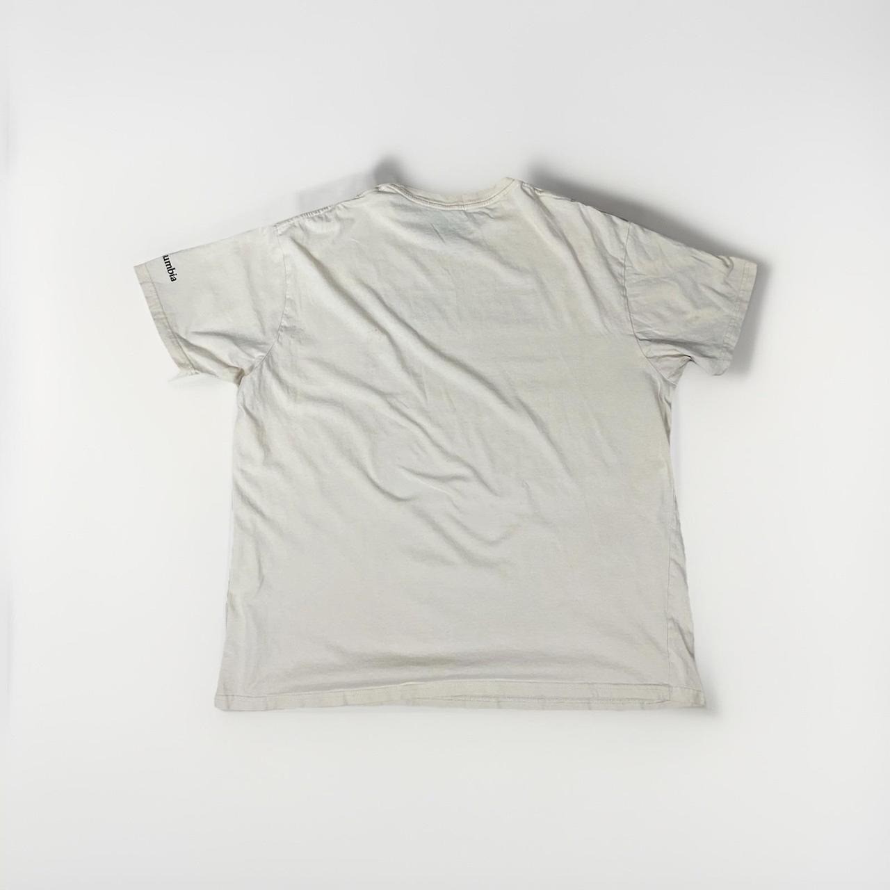 Columbia Shirt Mens XXL Short Sleeve Beige Graphic Outdoor Nature Classic USA