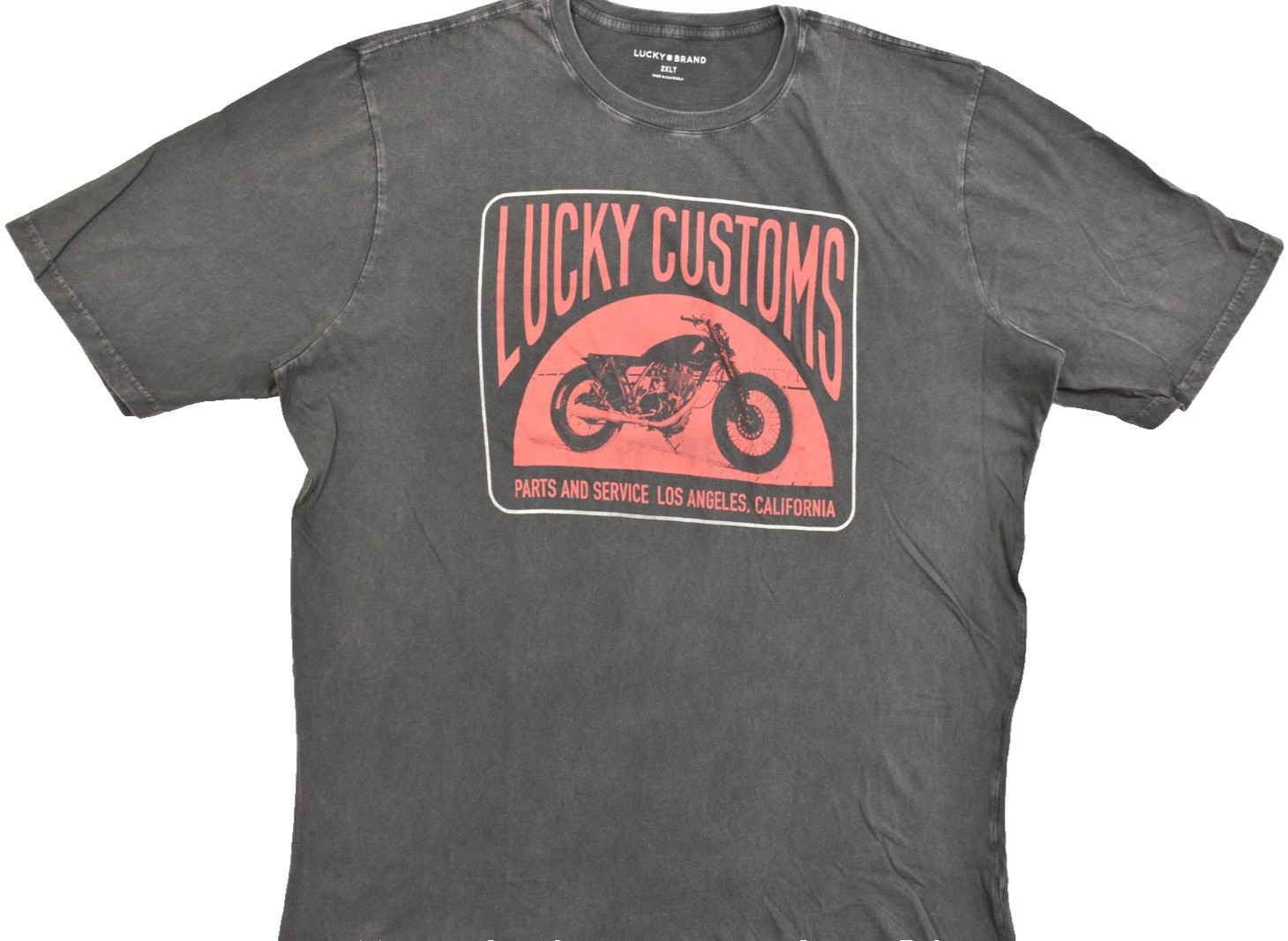 Lucky Brand Men’s Lucky Customs Tee Short Sleeve Raven Crew Neck Size 2XLT NEW