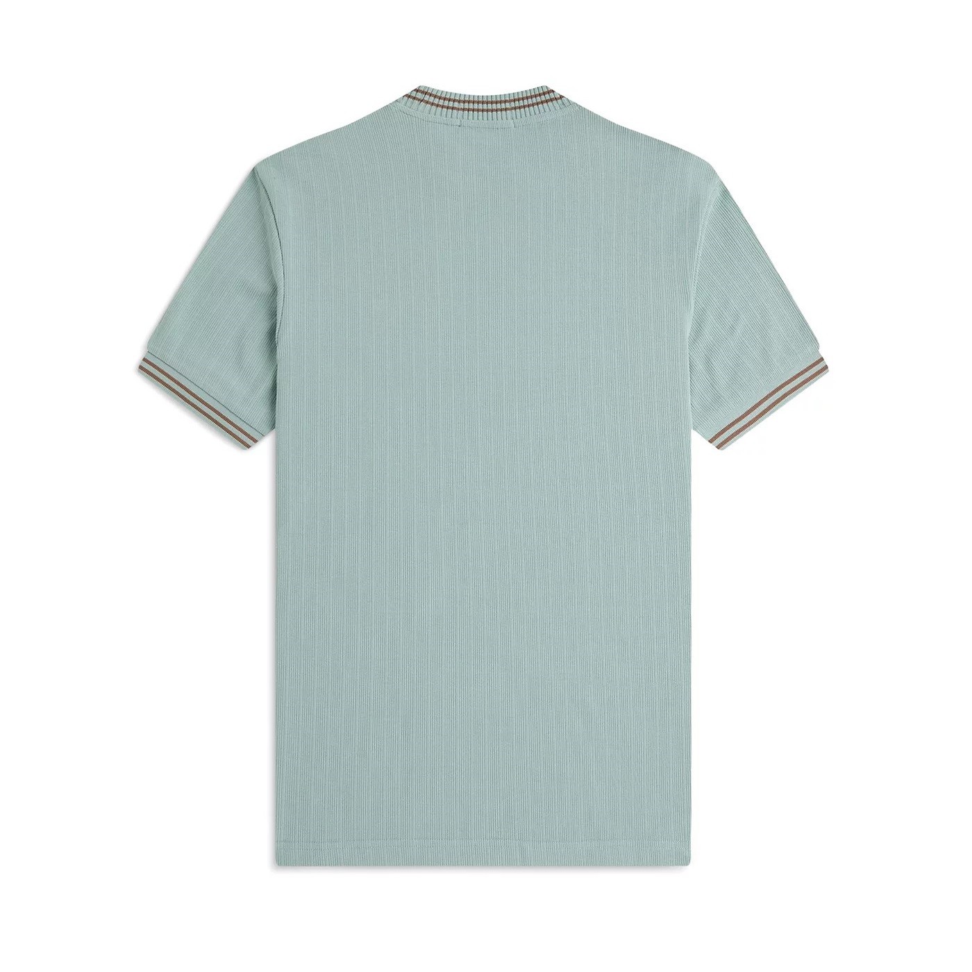 Fred Perry Men’s Ribbed Jersey Cotton SS Logo Crew Tee Shirt M8679 Silver Blue