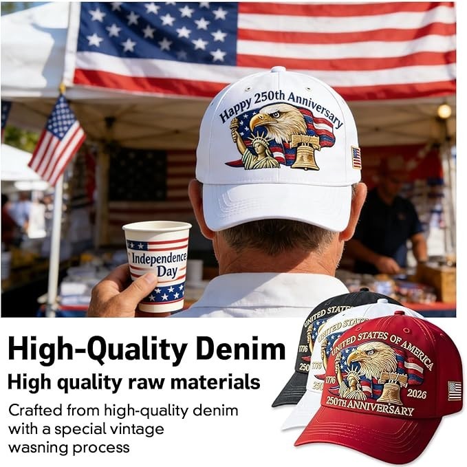 250th Anniversary USA Hat Adjustable United States 250th Anniversary Hat Ret…