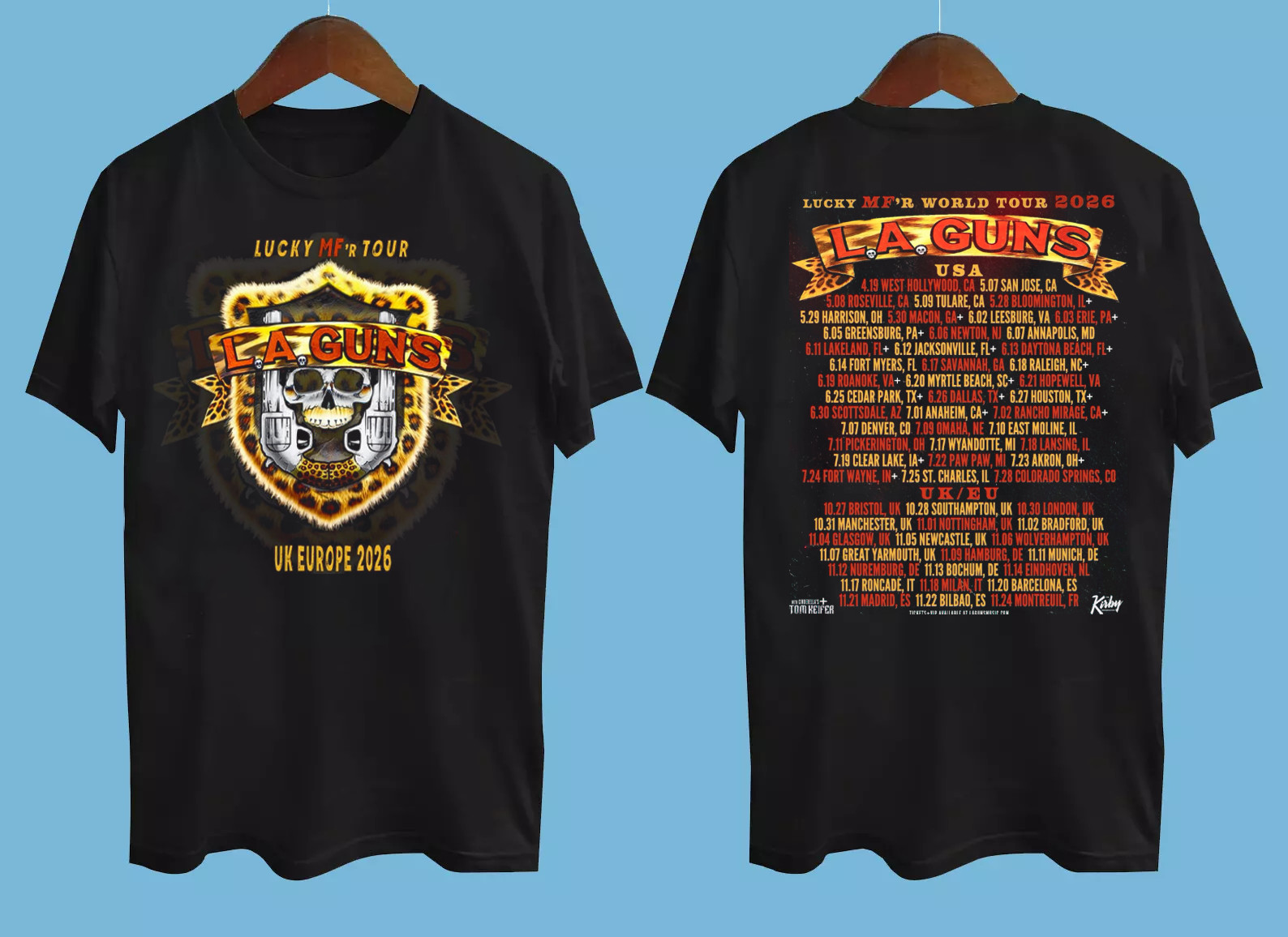 L.A. Guns – Lucky Mf’r Tour 2026 T-shirt Full size S to 5XL 2-sides MD1777