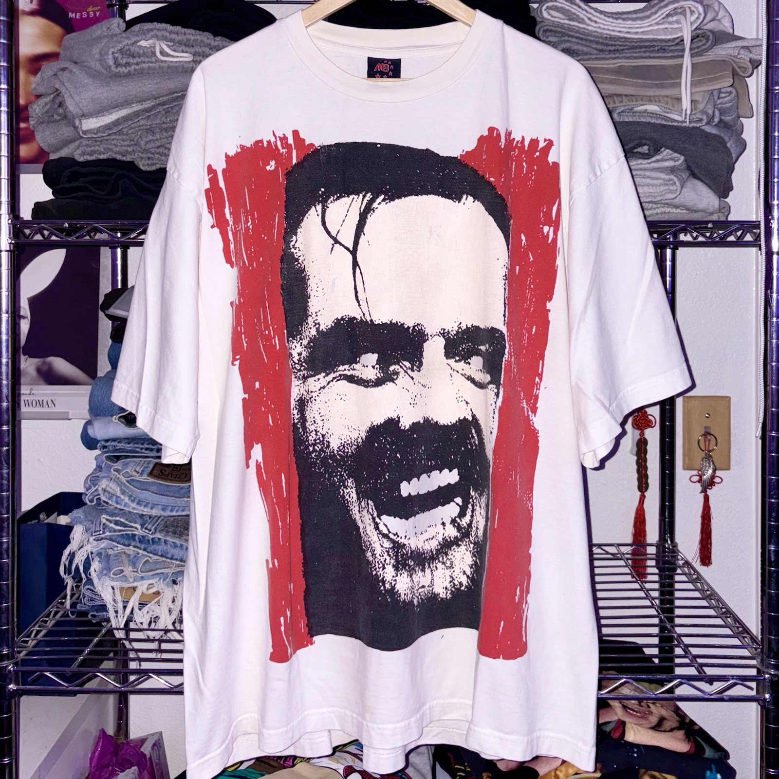 90s Inspired The Shining Jack Nicholson Big Face Print Mosquitoes Punk Tee 3XL
