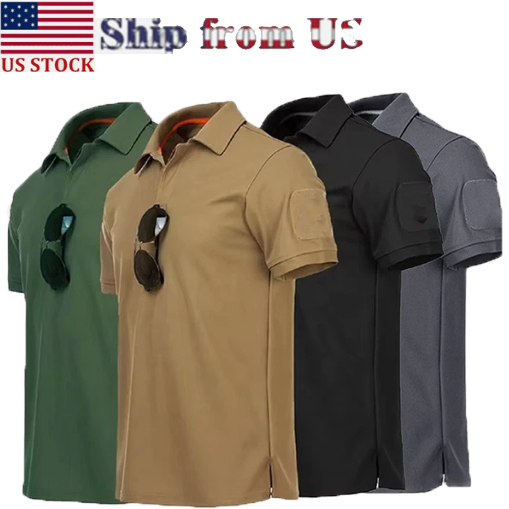 Quick Dry Mens Short Sleeve Shirt Tactical Combat Team Work PoloT-Shirt Top