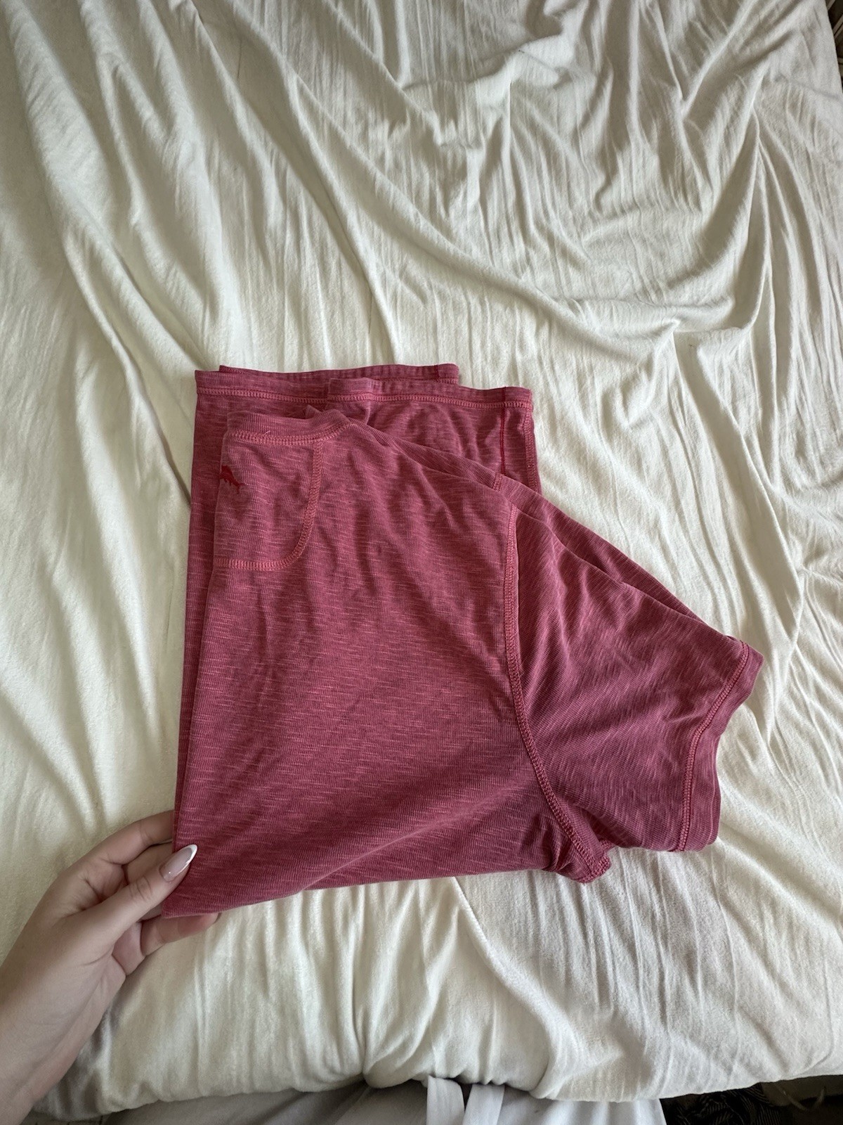 Tommy Bahama Men’s L Salmon Reversible Crew Neck Short Sleeve Solid T-Shirt