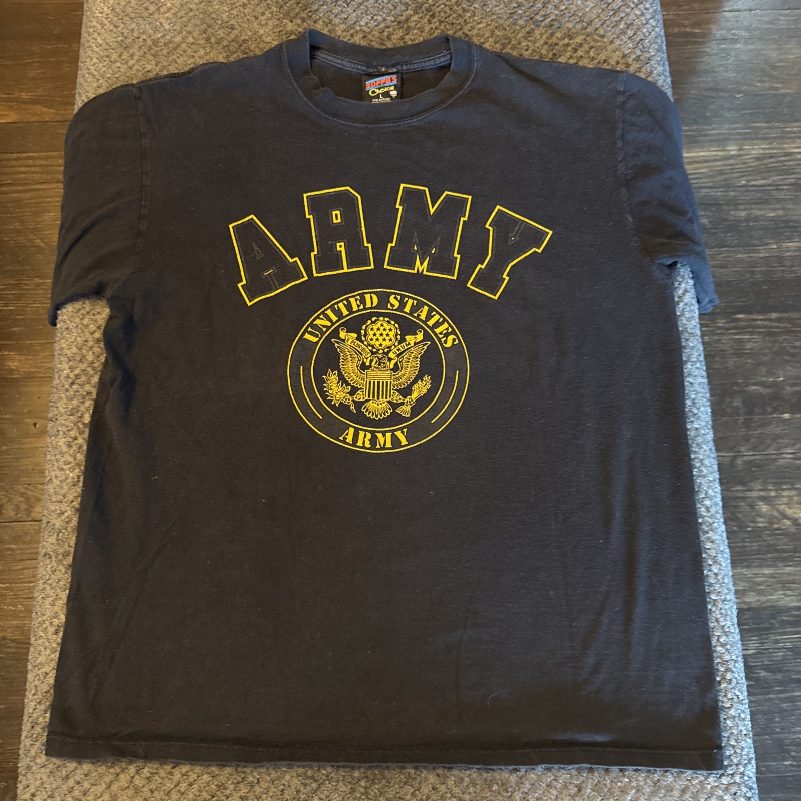 Vintage 90s Soffe US Army T Shirt Mens Large Black Tee Double Sided USA