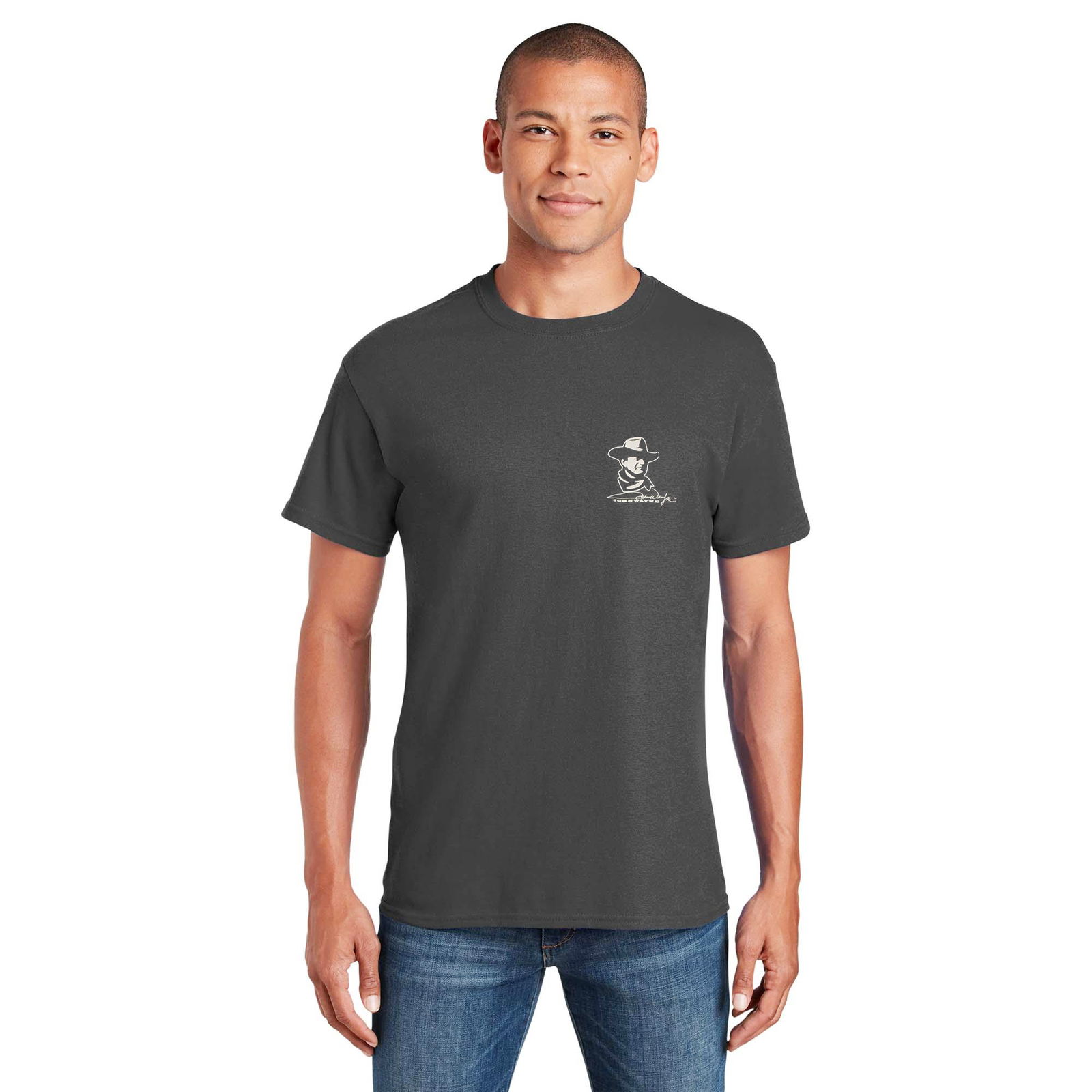 John Wayne Gun Control Men’s Gray T-Shirt