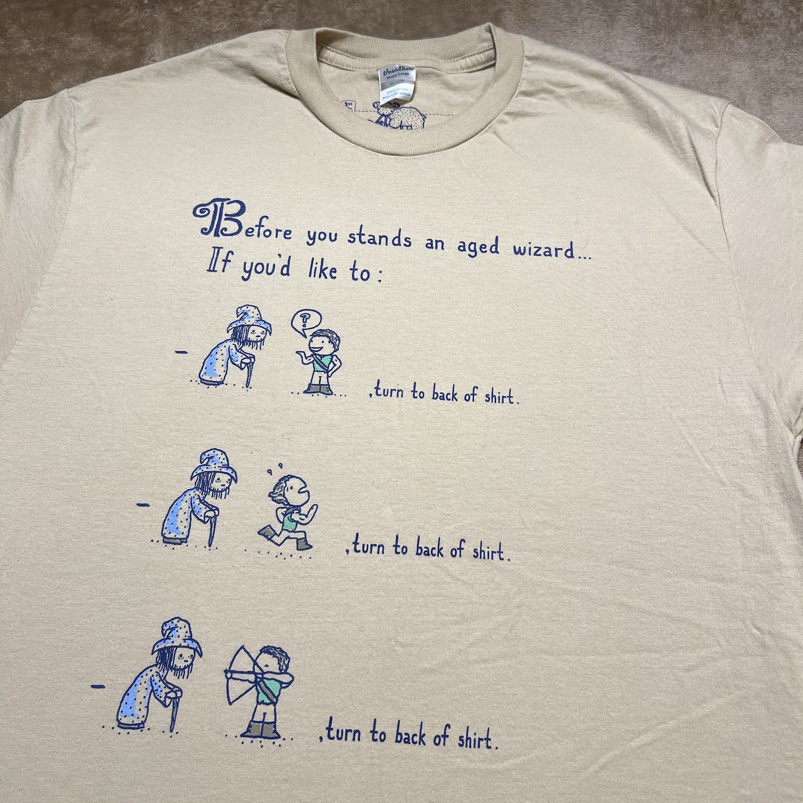 Threadless Artist Series Edgar R McHerly Choose Your Adventure Tee L 1st Edition