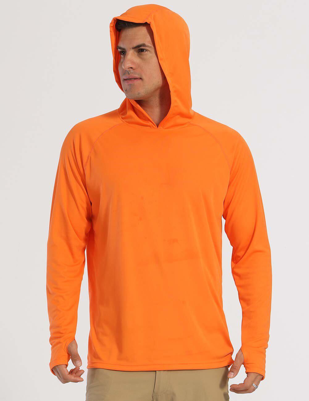 UPF50+ Mens UV Shirts Sun Protection Hoodie Outdoor Fishing Long Sleeve Casual T