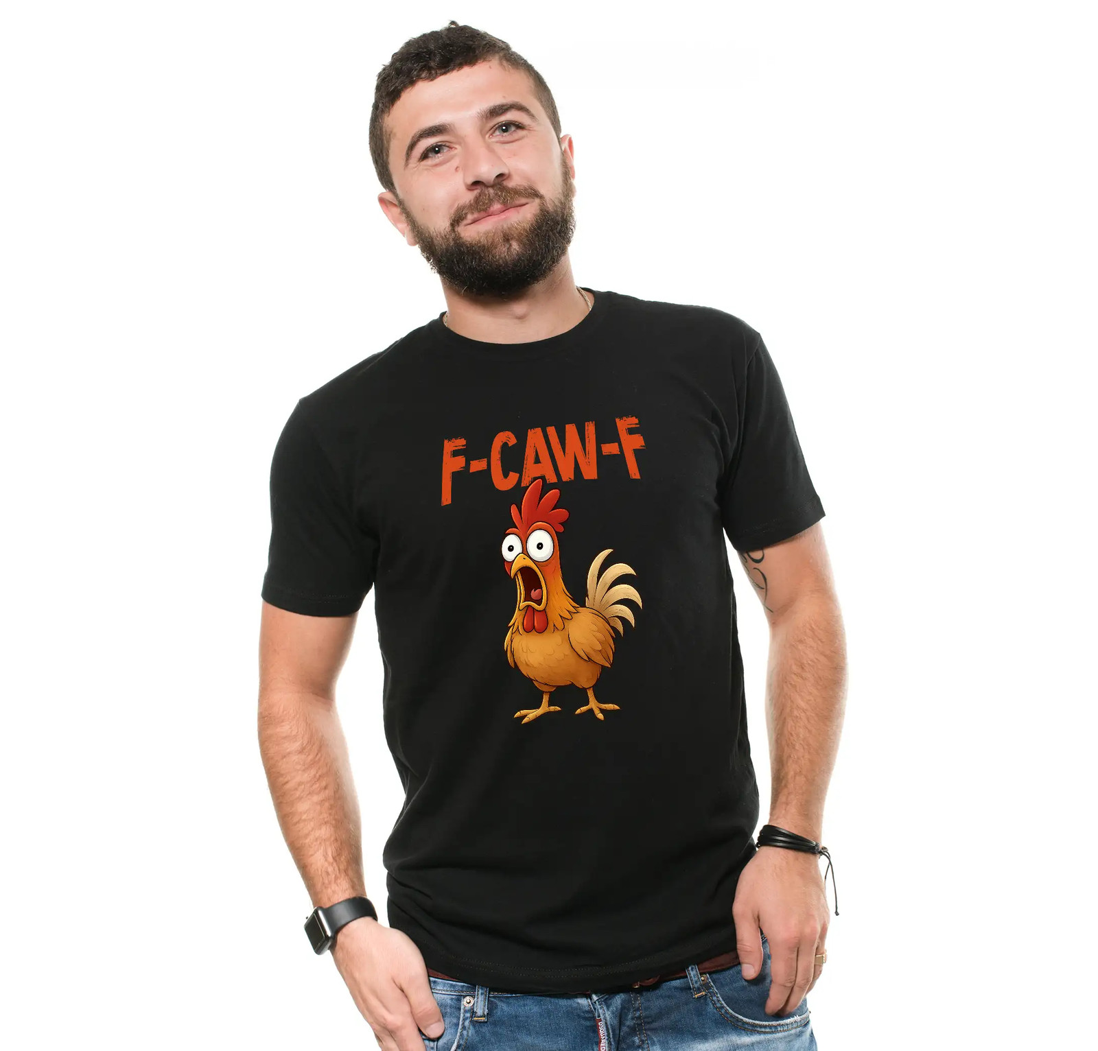 F-Caw-F funny Rooster Tee shirt angry rooster FcawF humorous Tee