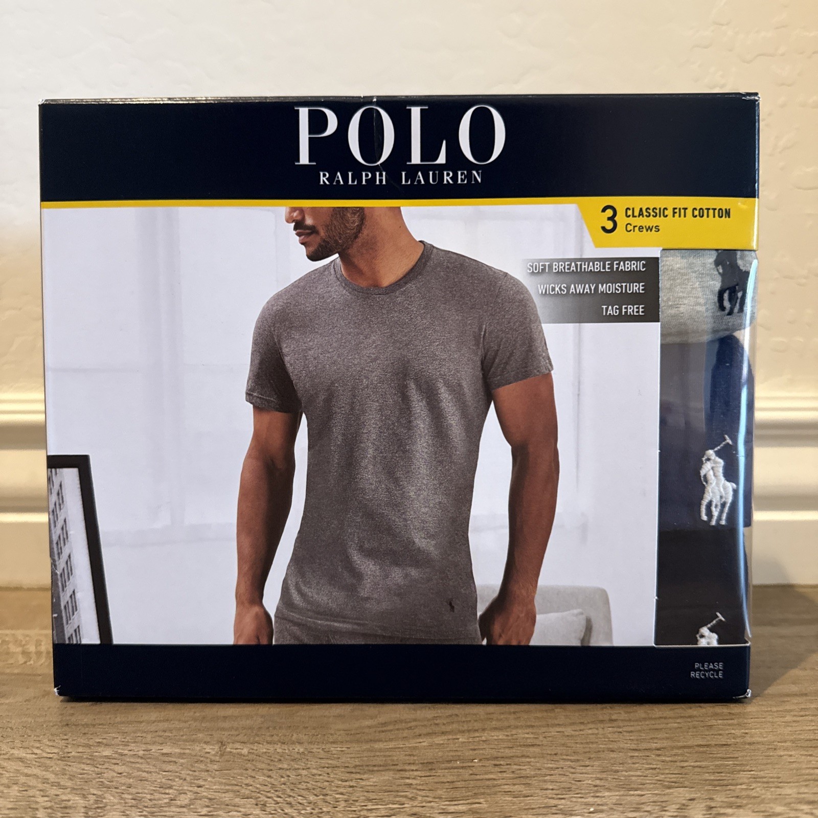 POLO RALPH LAUREN Men’s Slim Fit Cotton Crew Neck Undershirt 3-Pack Size XL