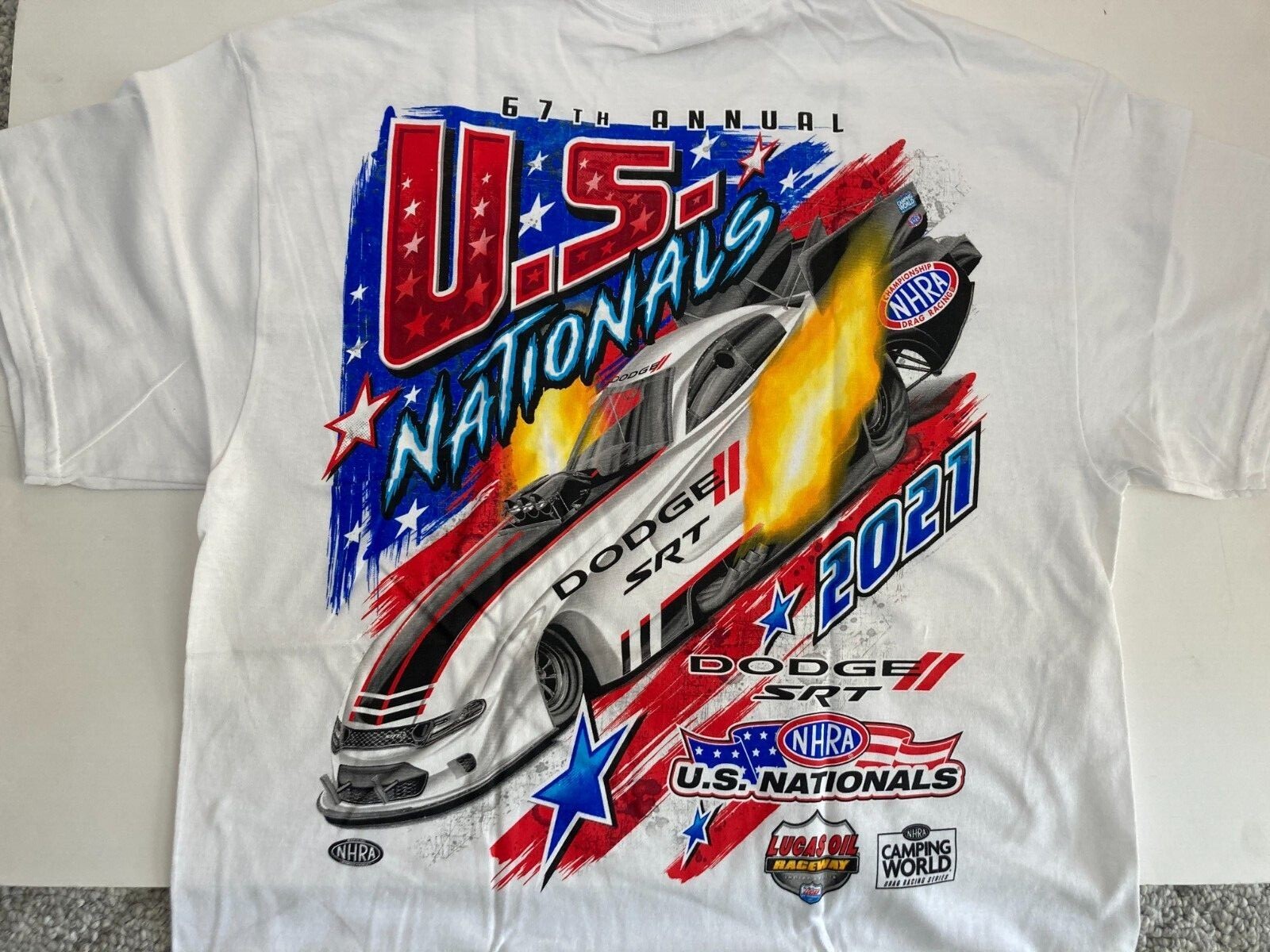 NHRA 2021 DODGE SRT US Nats Indy (158) 100% Cotton T-shirt. **PLUS** FREE **HAT!