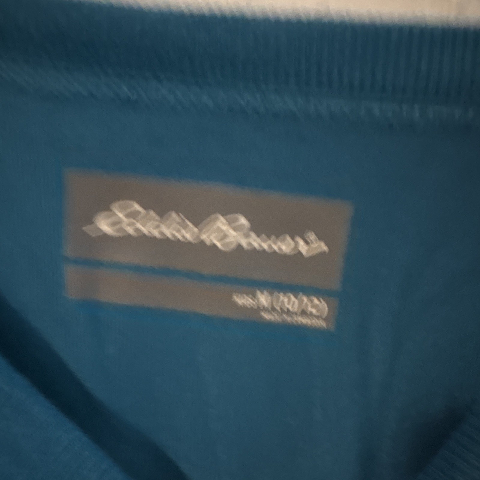 Eddie Bauer Men’s Blue Solid Logo Crew Neck Short Sleeve T-Shirt Size M