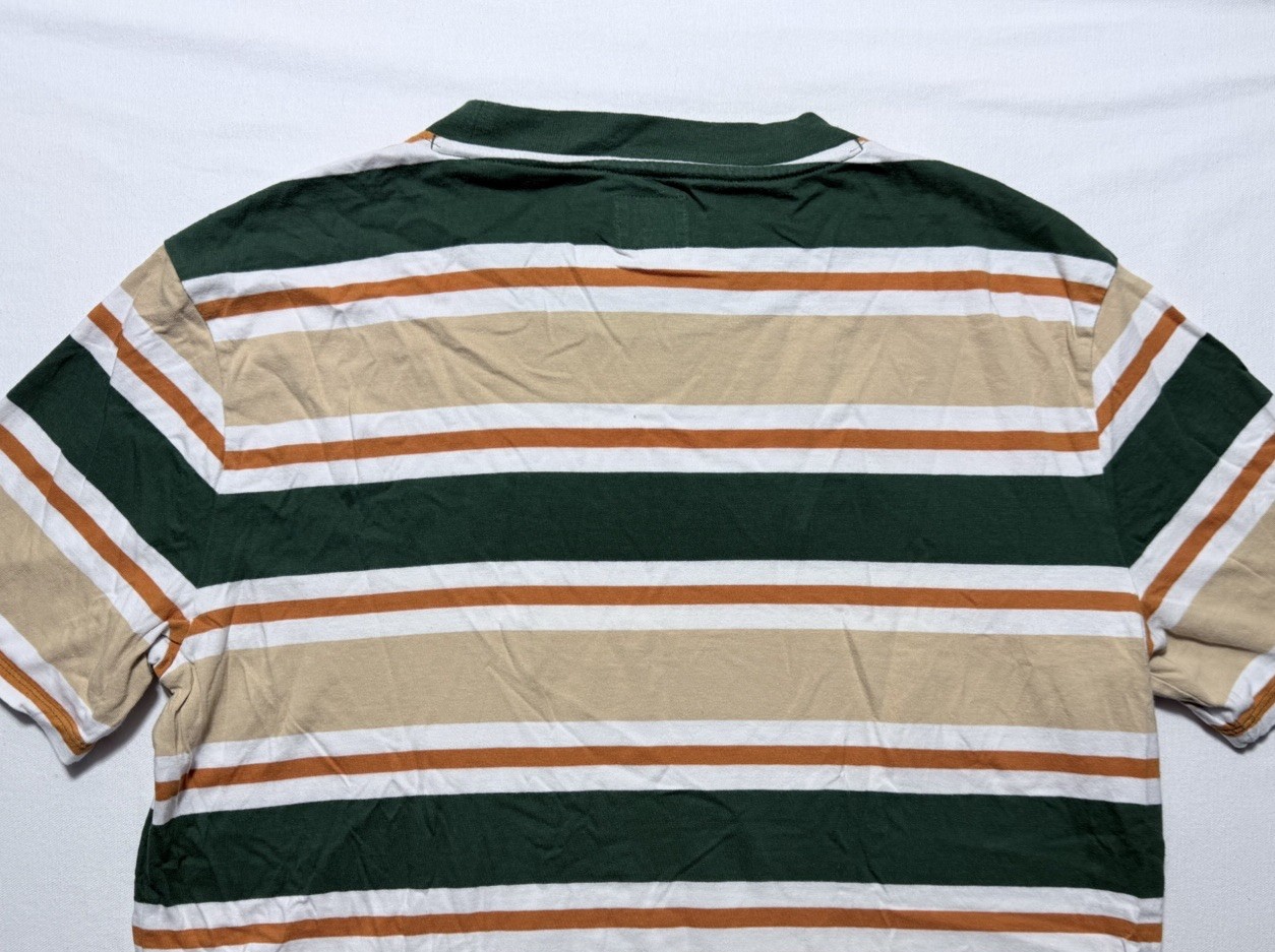 Guess Los Angeles Striped T Shirt Mens Size M Made in India VTG Green Orange Y2K
