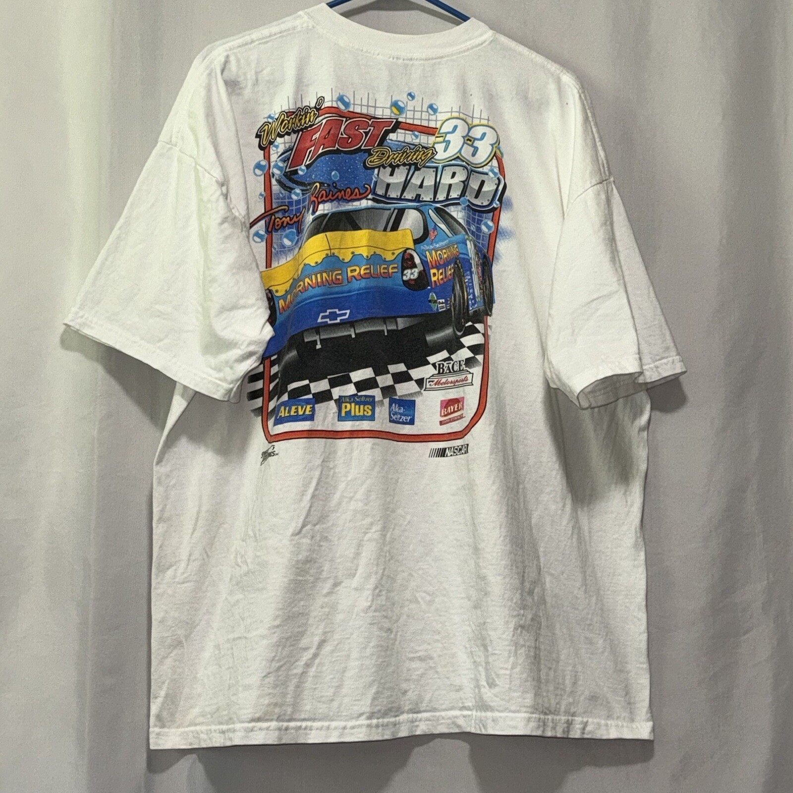 NASCAR Tony Raines Front BACK Racing T Shirt #33 Size 2XL Read! E2200