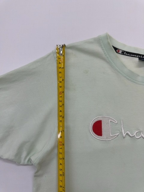 Champion Boys T-Shirt Light Green Logo Size M Regular Crewneck