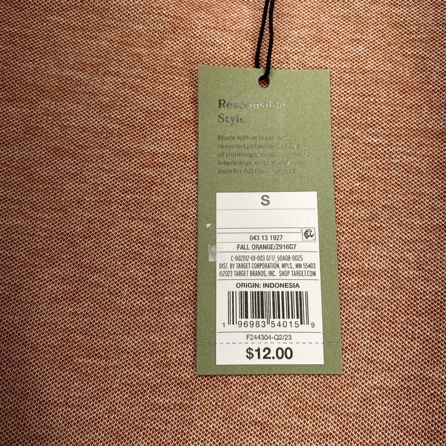 Goodfellow & Co Men’s Responsible Style Color Fall Orange Size S