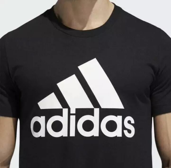 adidas Black T-Shirt Basic BOS Tee Men’s Sz Large 3 Stripes Logo Athletic NWT