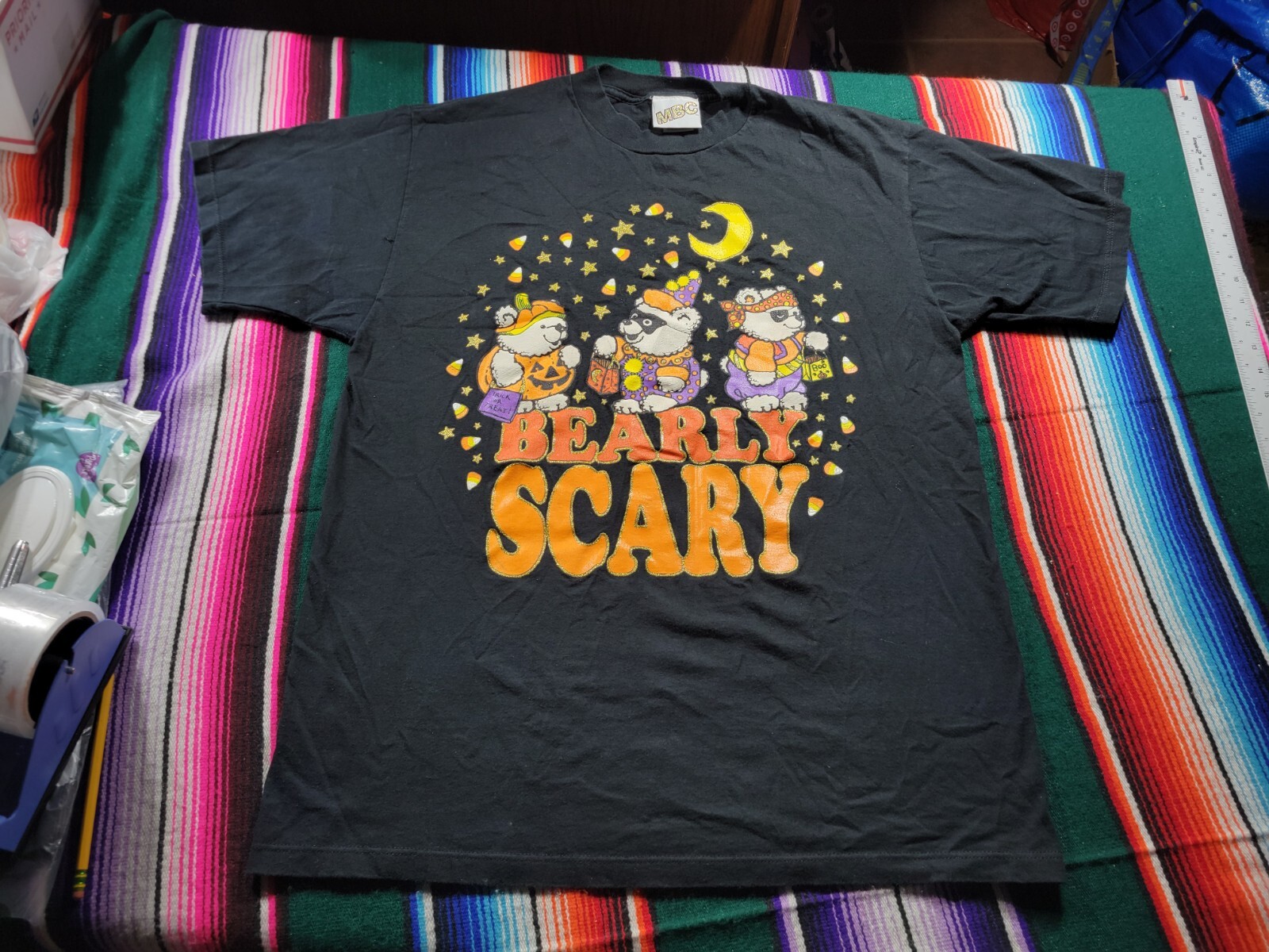 Vintage MBC Bearly Scary Halloween T-Shirt Size XL Made In USA