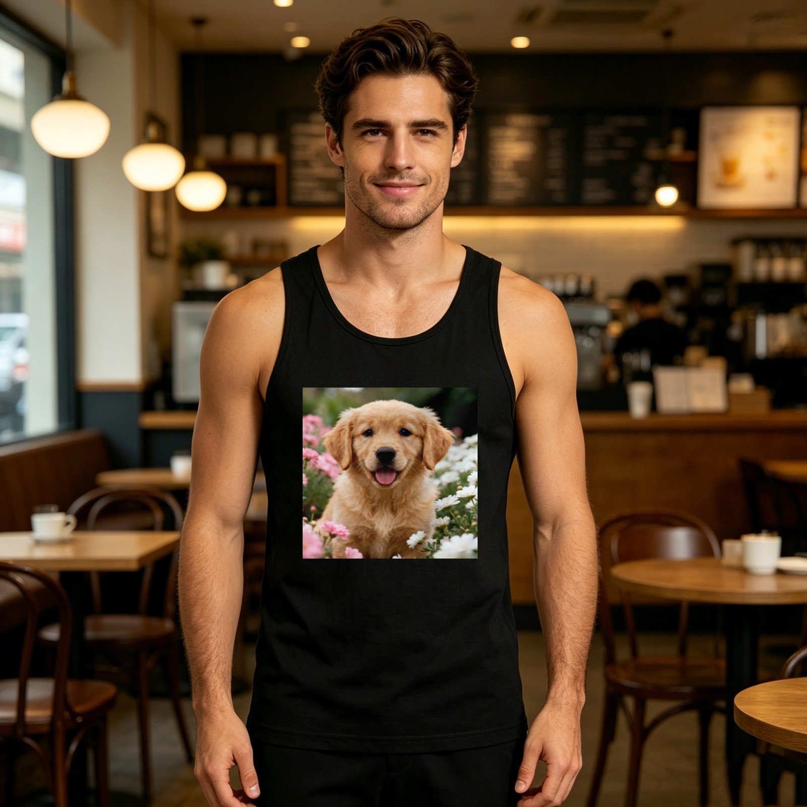Custom Men’s Tank Top – Personalized Photo/Text/Logo Print, 100% Cotton