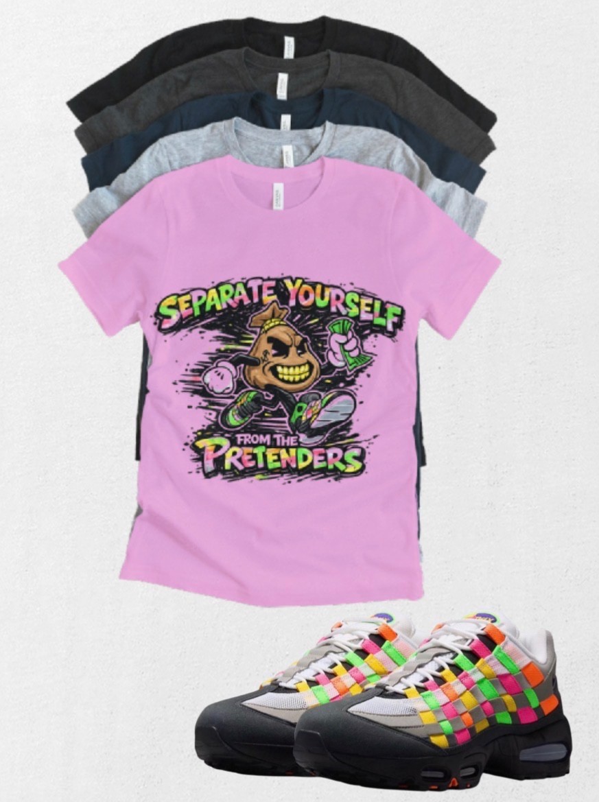 Custom Printed Tshirt Matching Max OG 95 Woven Multi-Colored Tee Sneaker