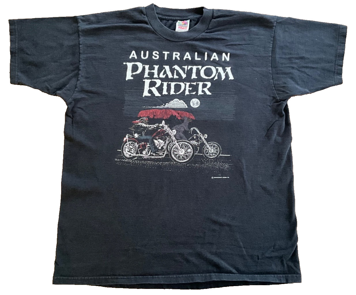 VTG 90s Australian Phantom Rider T-Shirt XL Biker Downunder Design Co. Sydney