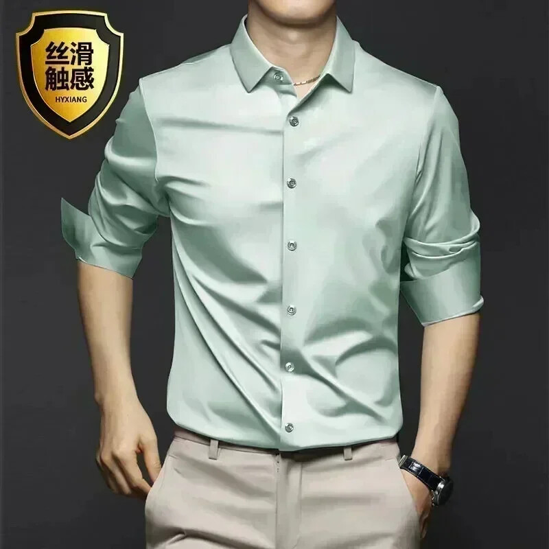 Men’s Shirt Long Sleeve Non Iron Wrinkle Resistant Business Dress Casual Shirt