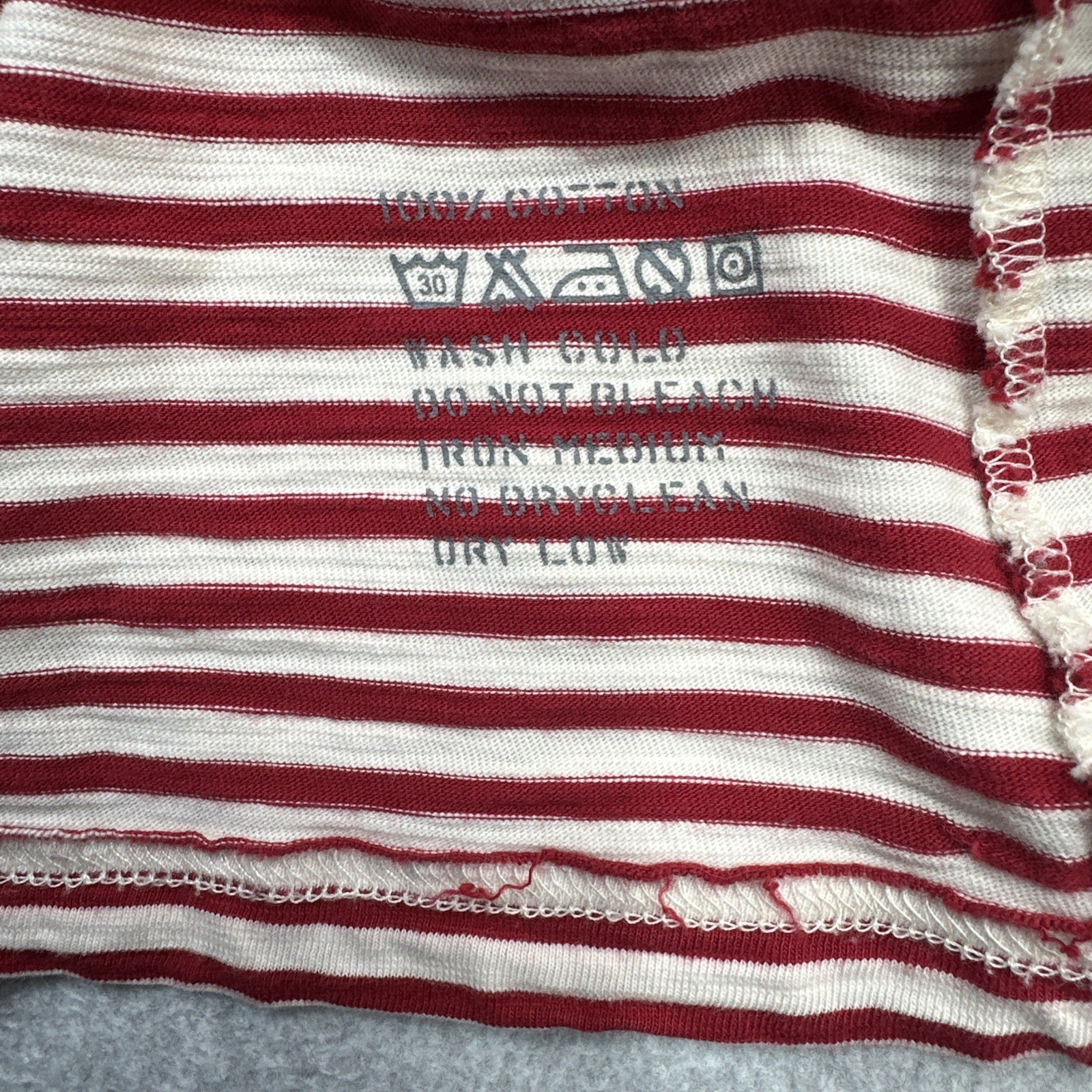 Alex Mill Shirt Small Red Stripe Preppy Style Everyday Casual Cotton Retro Tee
