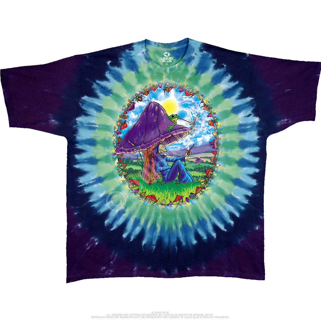 MUSHROOM HAVEN-2 Sd TIE DYE T-SHIRT M-L-XL-2X Dead,Phish,Goose,Floyd,Psychedelic