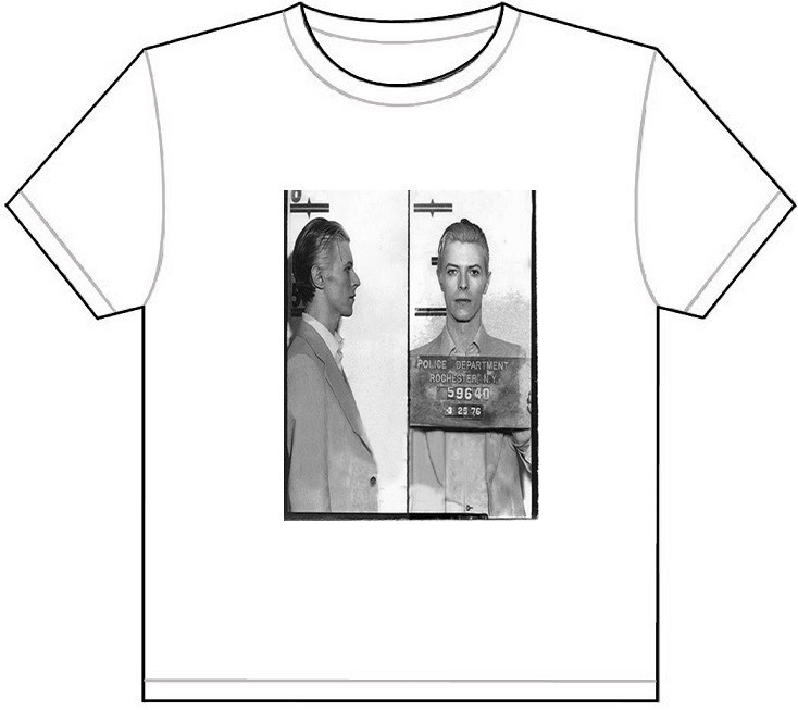 DAVID BOWIE MUG SHOT T-SHIRT TEE PICTURE PHOTO music celebrity mugshot cool 24