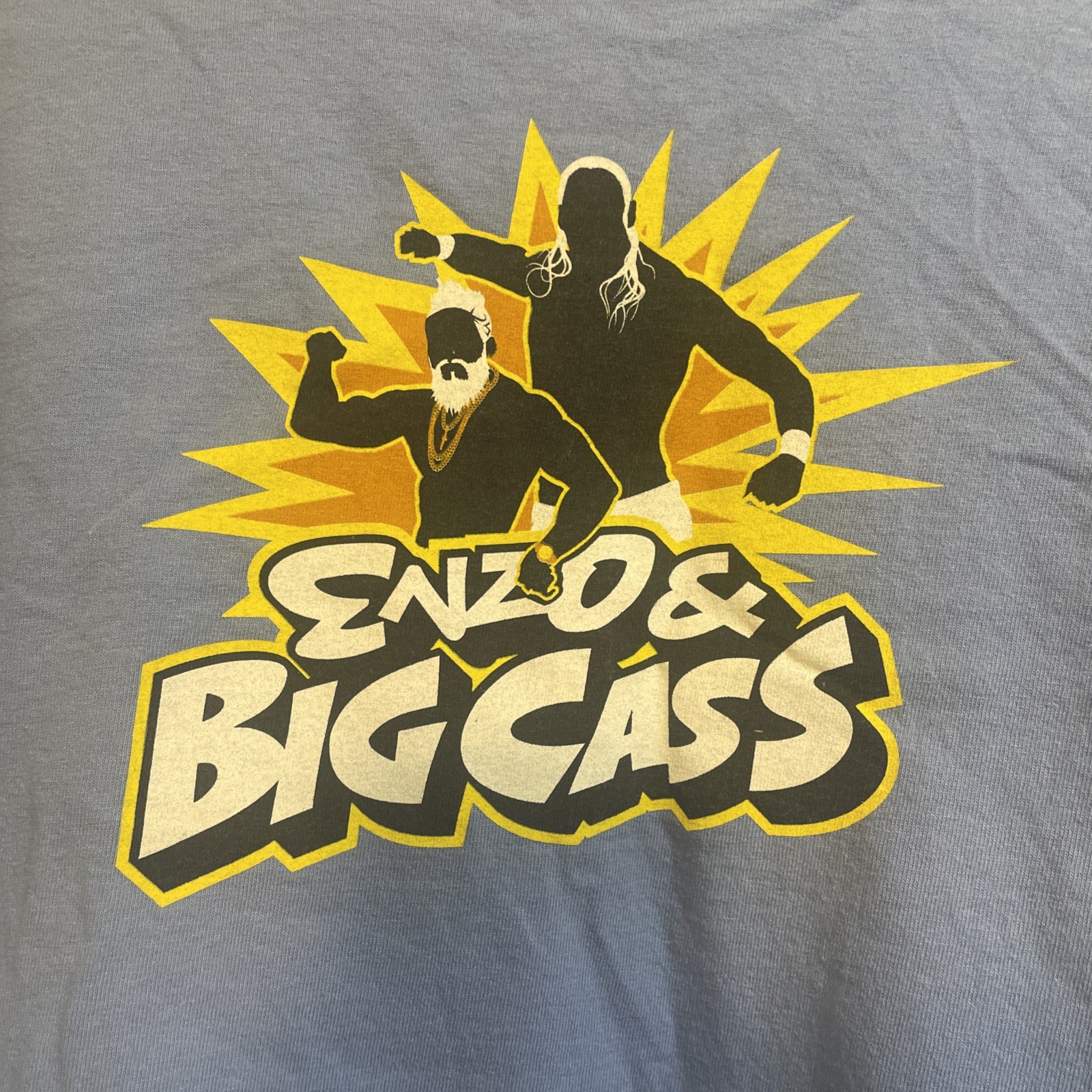 ENZO & BIG CASS T SHIRT MENS 2XL NXT WWE WRESTLING BLUE HOW YOU DOIN?
