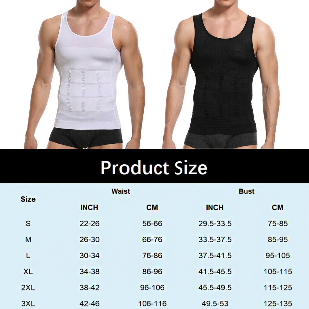 Men Body Slimming Vest Tummy Shaper Underwear Compression Waist Trainer Tank Top