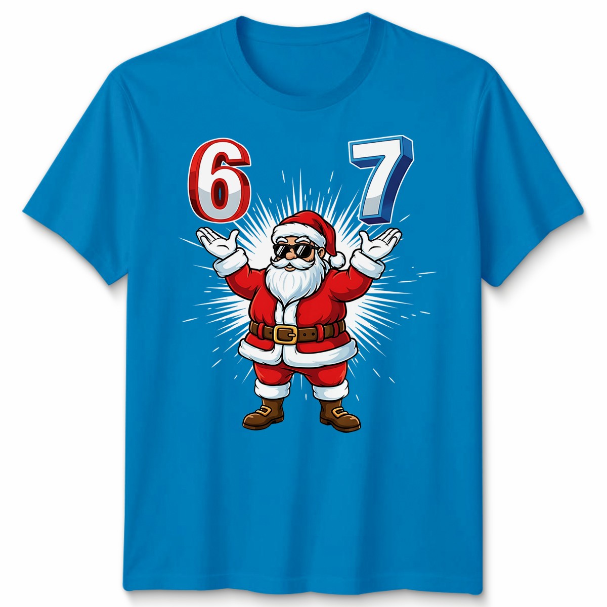 Santa Claus Six Seven Christmas Birthday Holidays Mens Womens Graphic Tee
