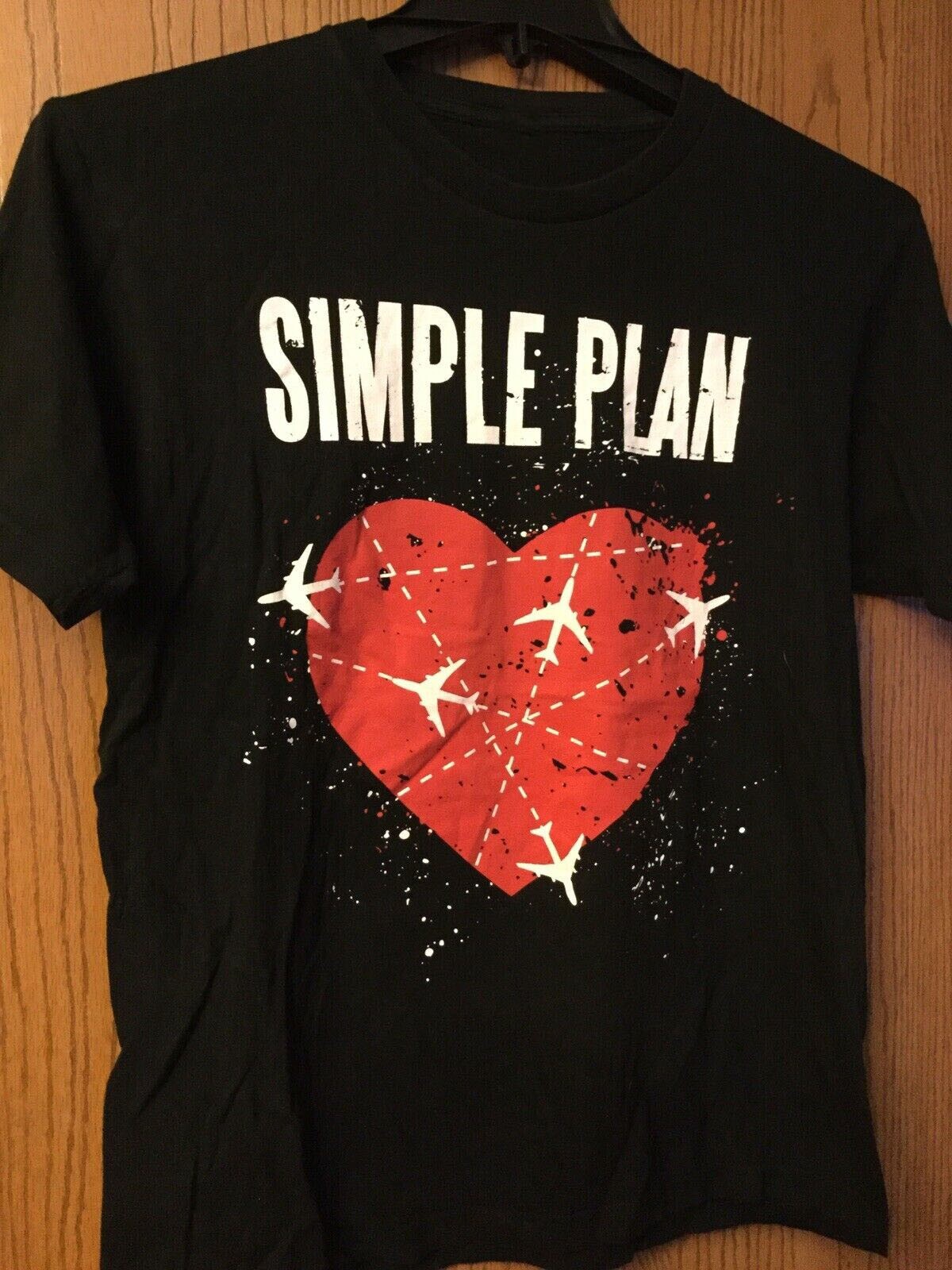 Heart Vintage Simple Plan Band Music Shirt Classic Black Unisex S-4XL