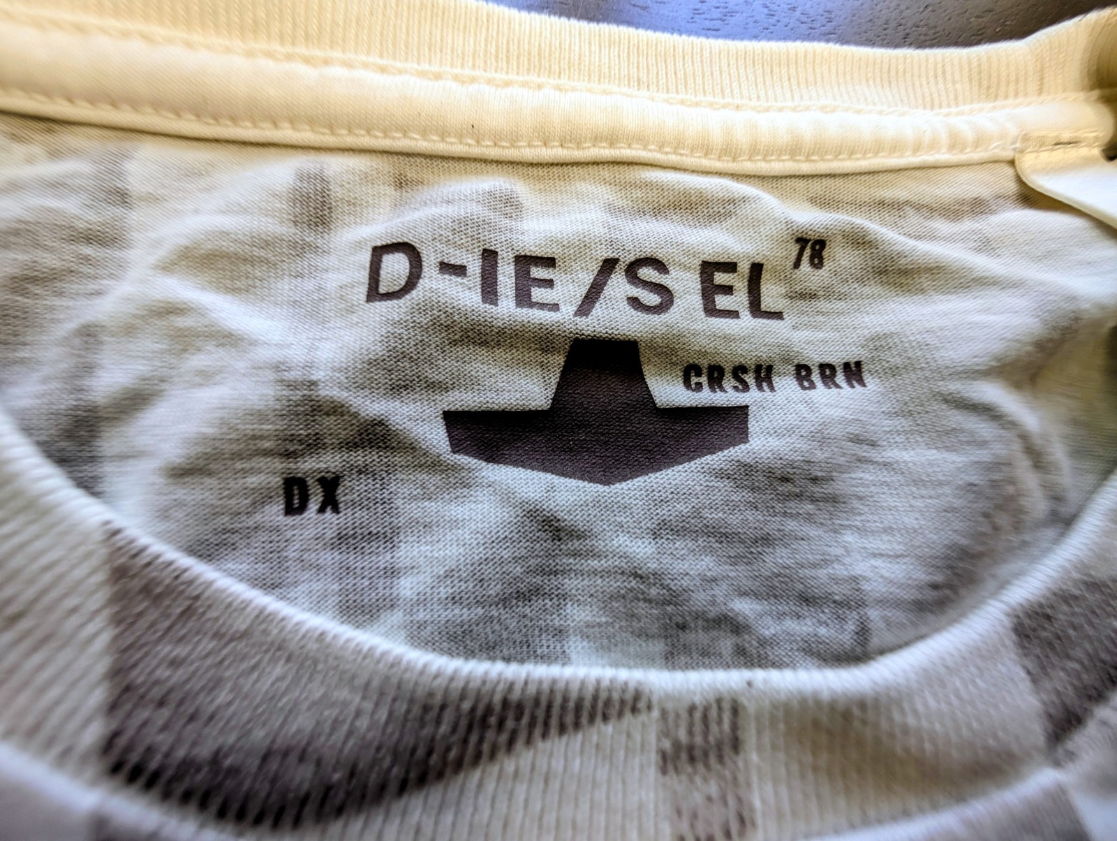 DIESEL Mens Graphic T-Shirt XXL NWT Off White Geometric Abstract Cotton Tee 2XL
