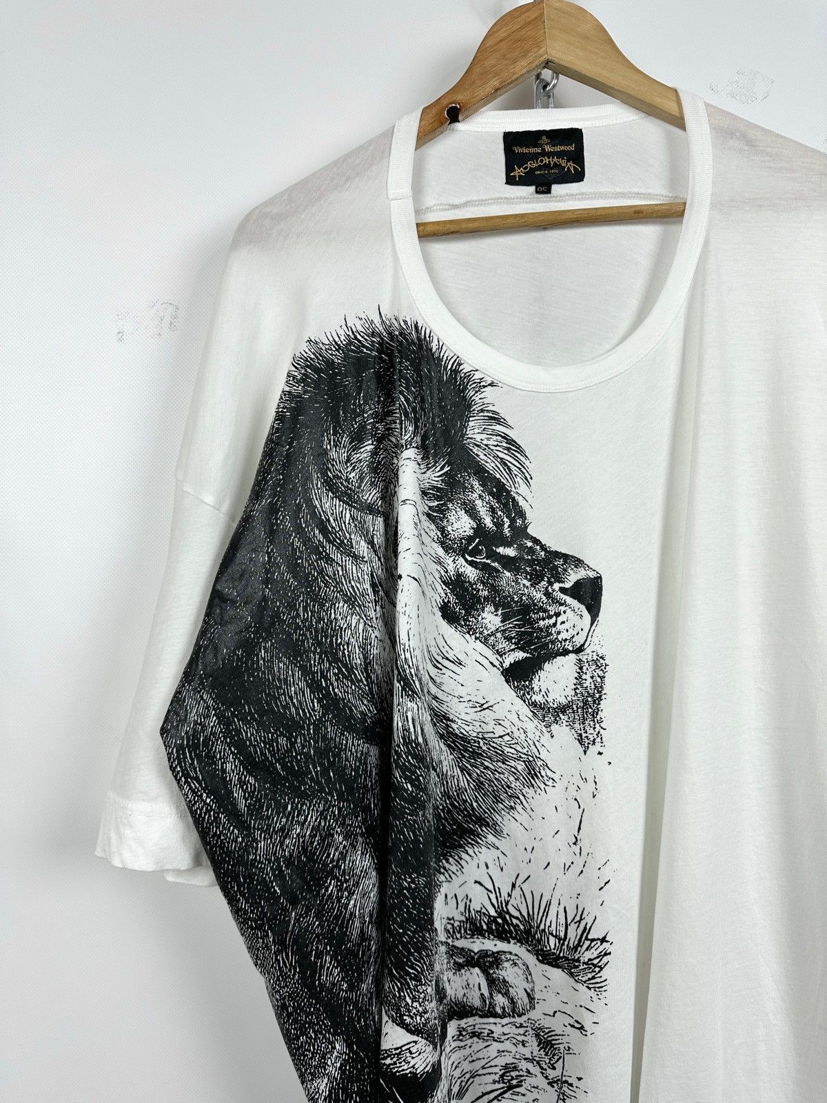 Vivienne Westwood Anglomania Graphic Lion Orb White T-Shirt Size OS