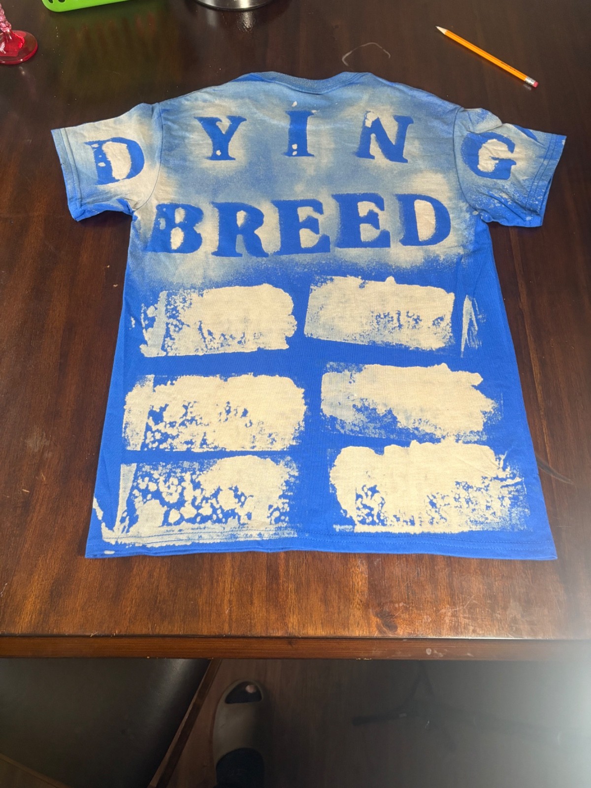 Dying breed custom, bleached, fat shirts blue size small ~3xl