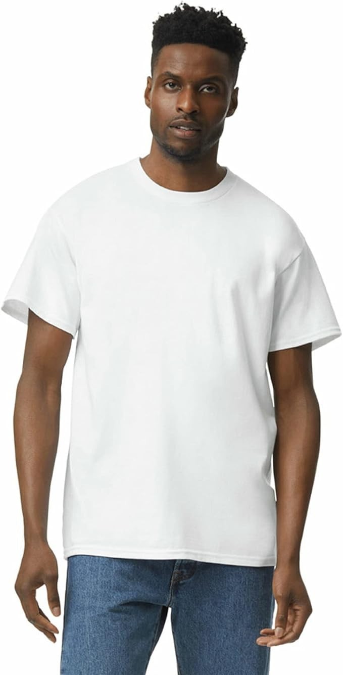 Gildan White Adult Heavy Cotton T-Shirt 5.3 oz T-Shirt ( LG ) 3 tees