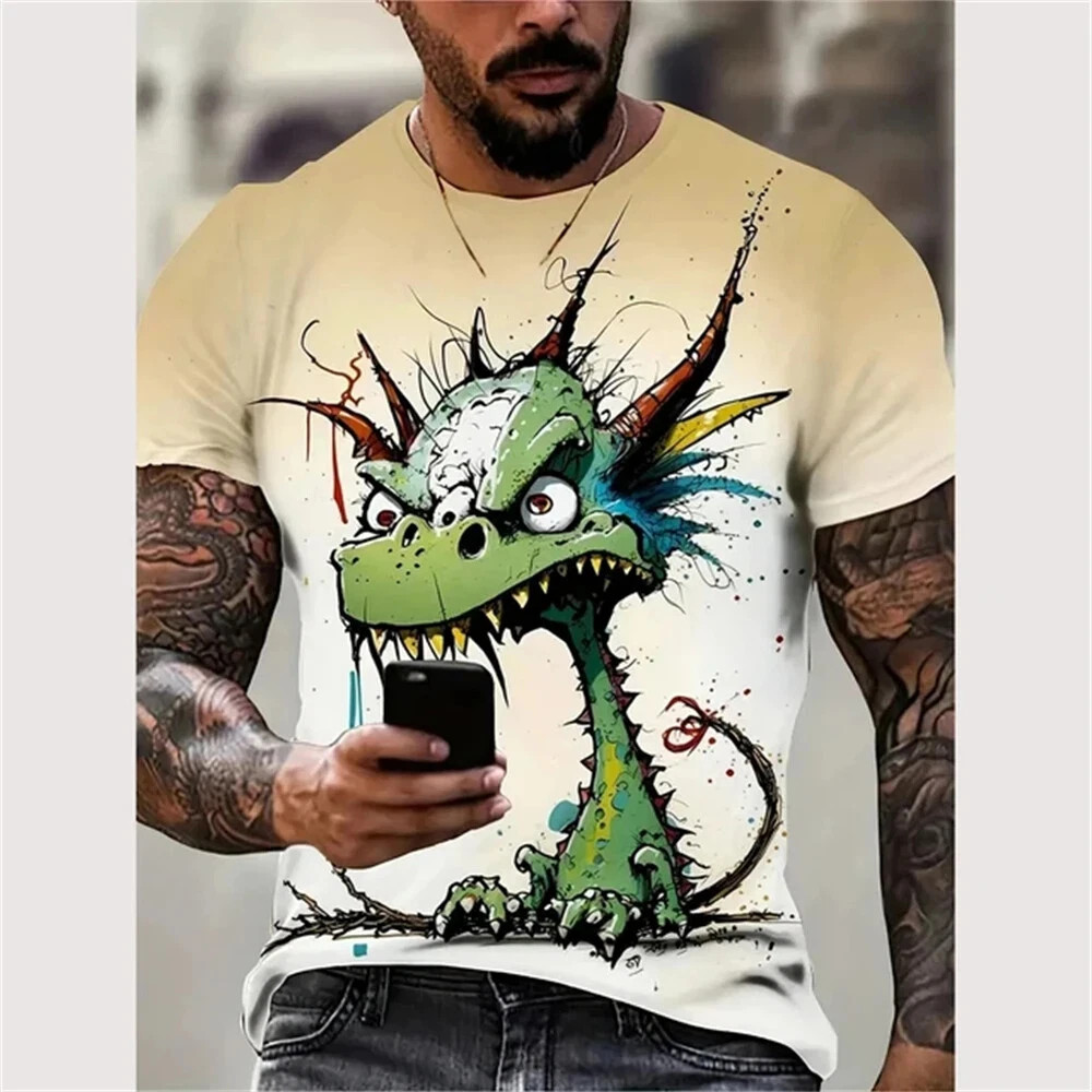 New Summer Men Vintage T-Shirt 3D Printed Funny Graphic Tops Tees Male T shirts