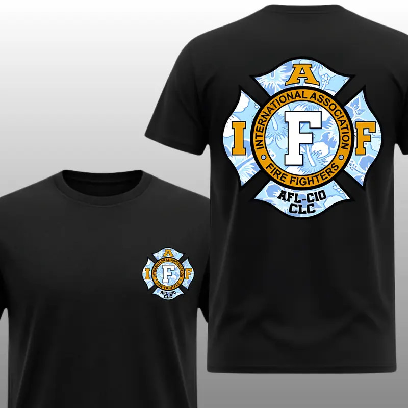 IAFF International Association Of Fire Fighters T Shirt, 2 Sides, Tropical Malte