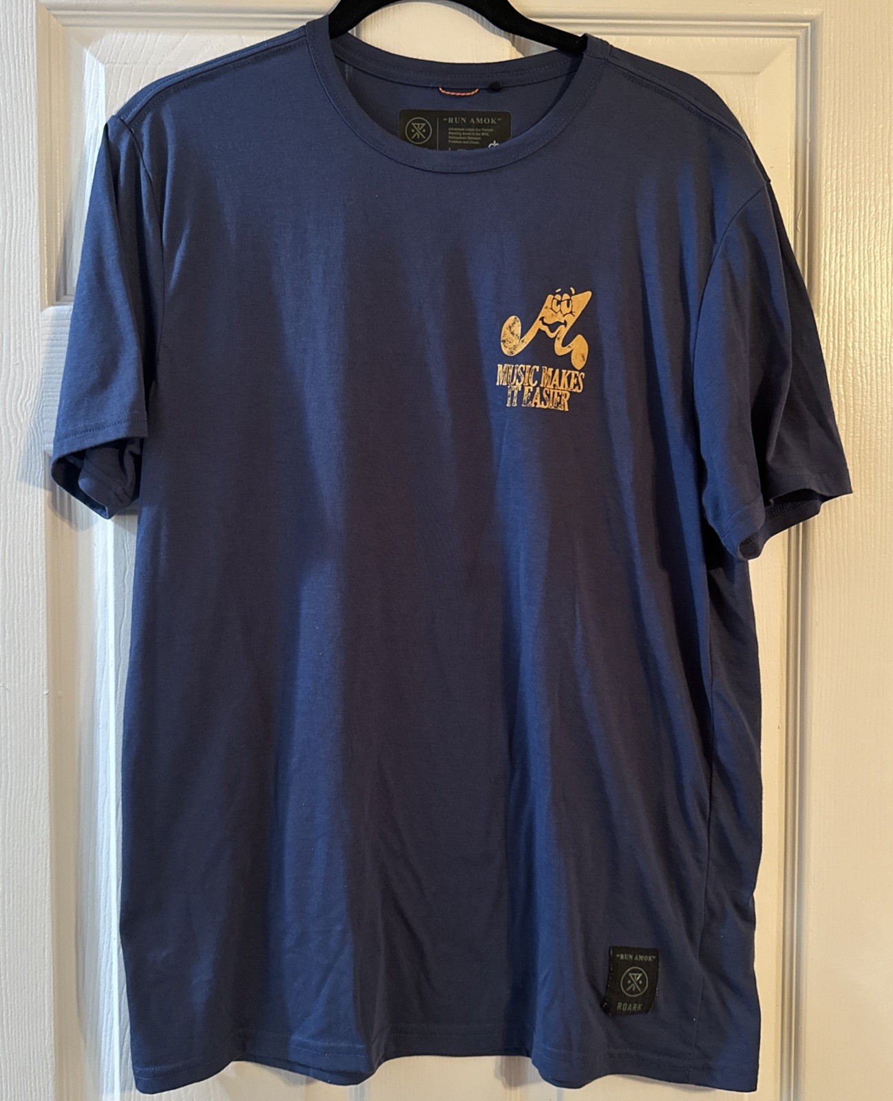 Roark Run Amok Mathis Soundtrack Tee T-Shirt Denim Blue Men’s Size L