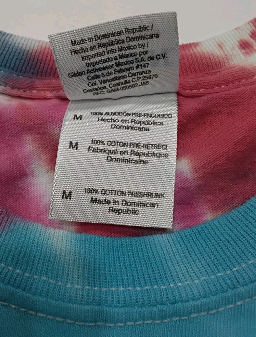 New Tie Dye Men’s Medium T-Shirt Blue Pink Multicolor Summer Swirl Spiral
