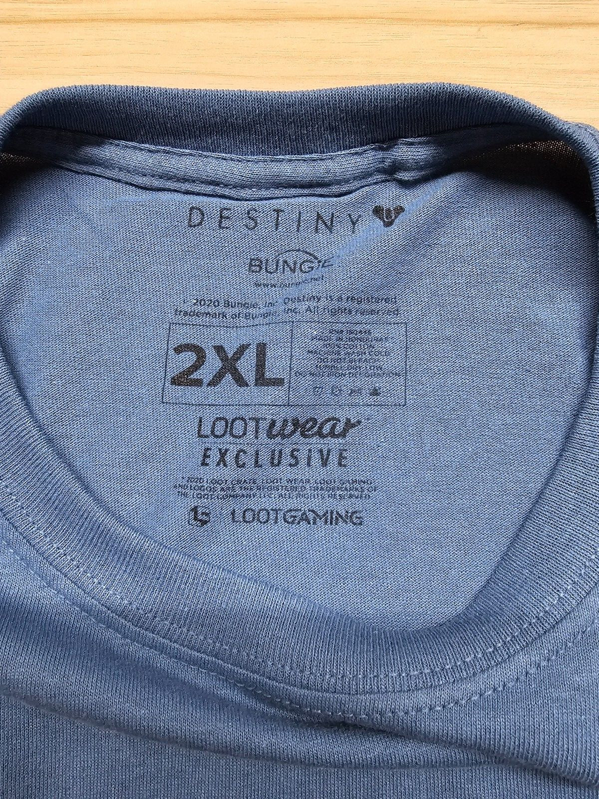 DESTINY 2 BEYOND LIGHT T-SHIRT – LOOTWEAR – 2XL – NWOT – LIGHT BLUE