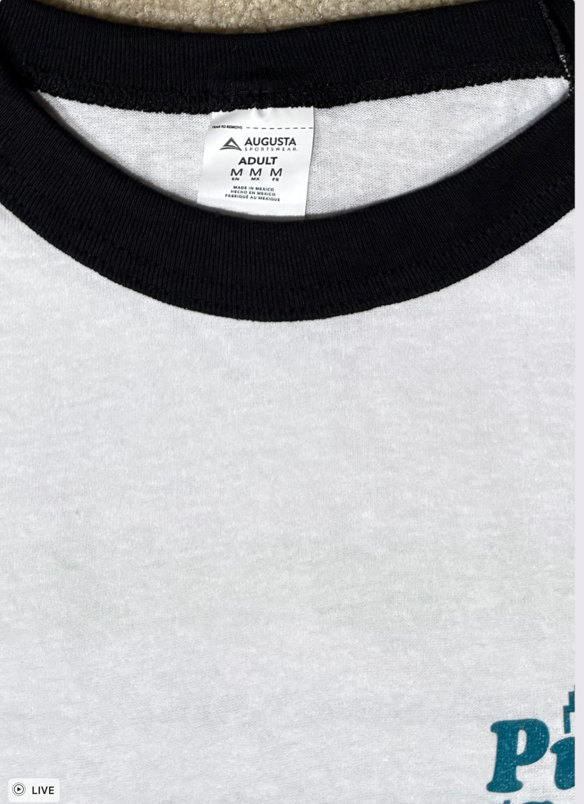 Mens Raglan Graphic T Shirt M Black 3/4 Sleeve Puffin Szn Augusta Sportswear