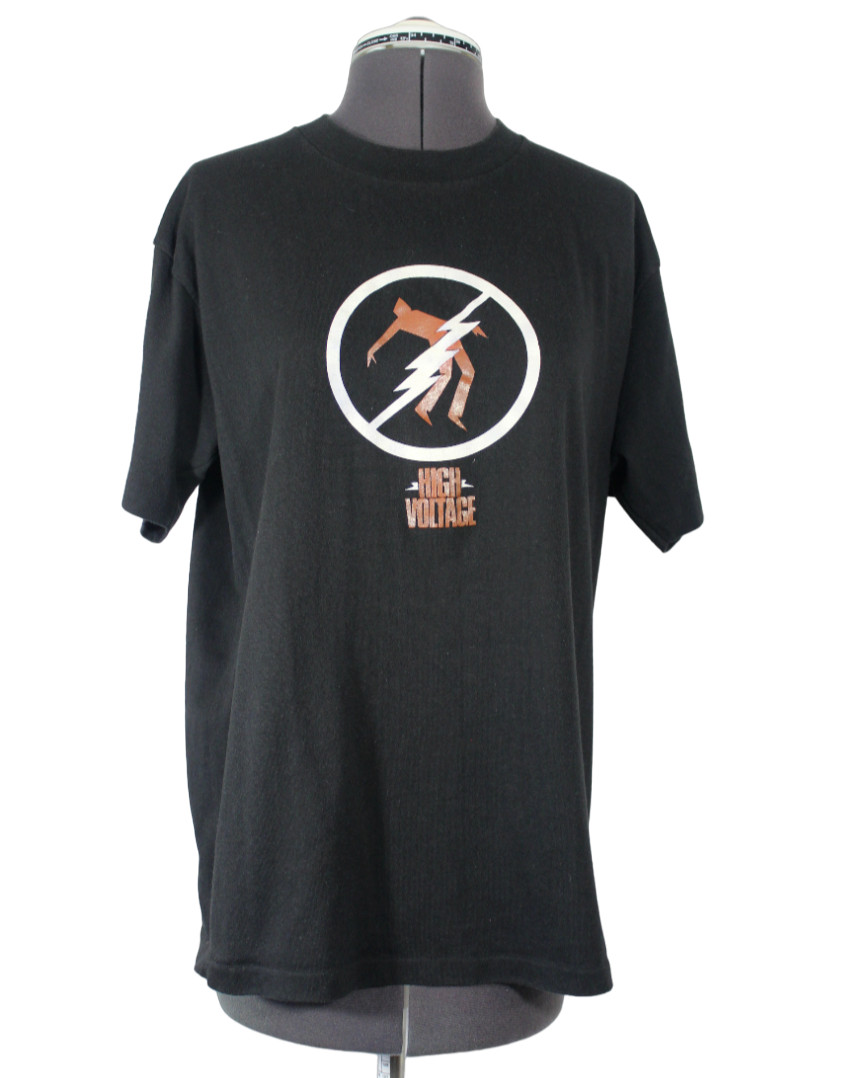 Vintage 80s Tee Jays High Voltage graphic print single stitch US made t-shirt L