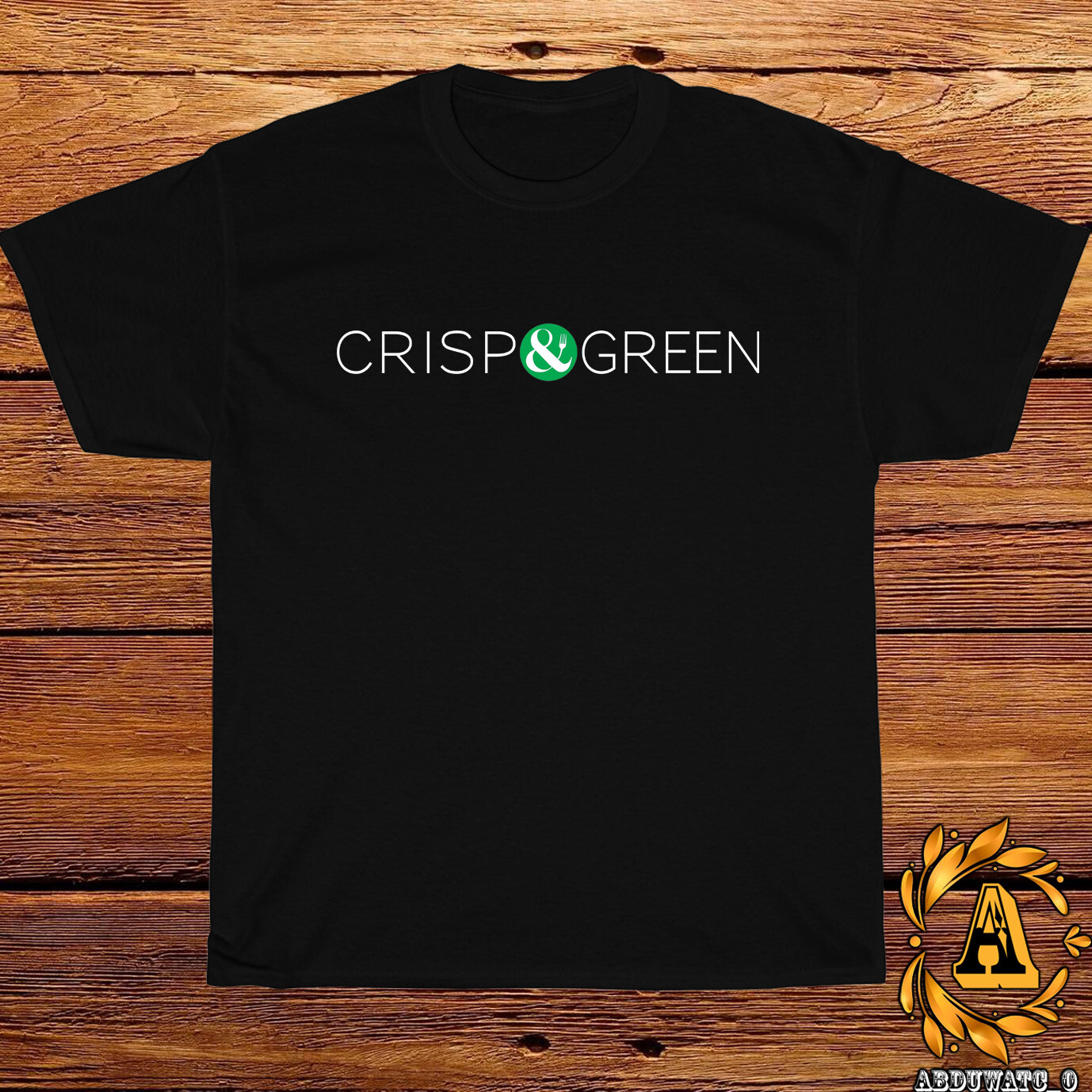 New CRISP & GREEN Restaurant Logo Black/Sport Grey/White/Navy/Red T-Shirt S-5XL
