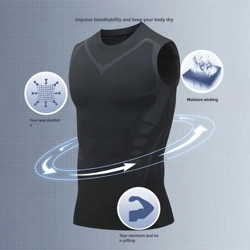 Shaperluv Male Shaper Tank Chest Gynecomastia Compression Tank Top