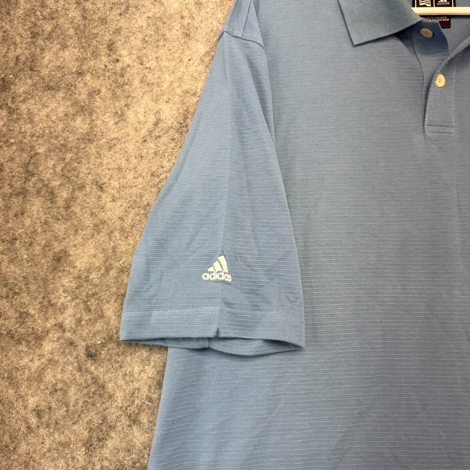 Adidas Shirt Mens Extra Large Blue Black Climalite Short Sleeve Golfing Polo