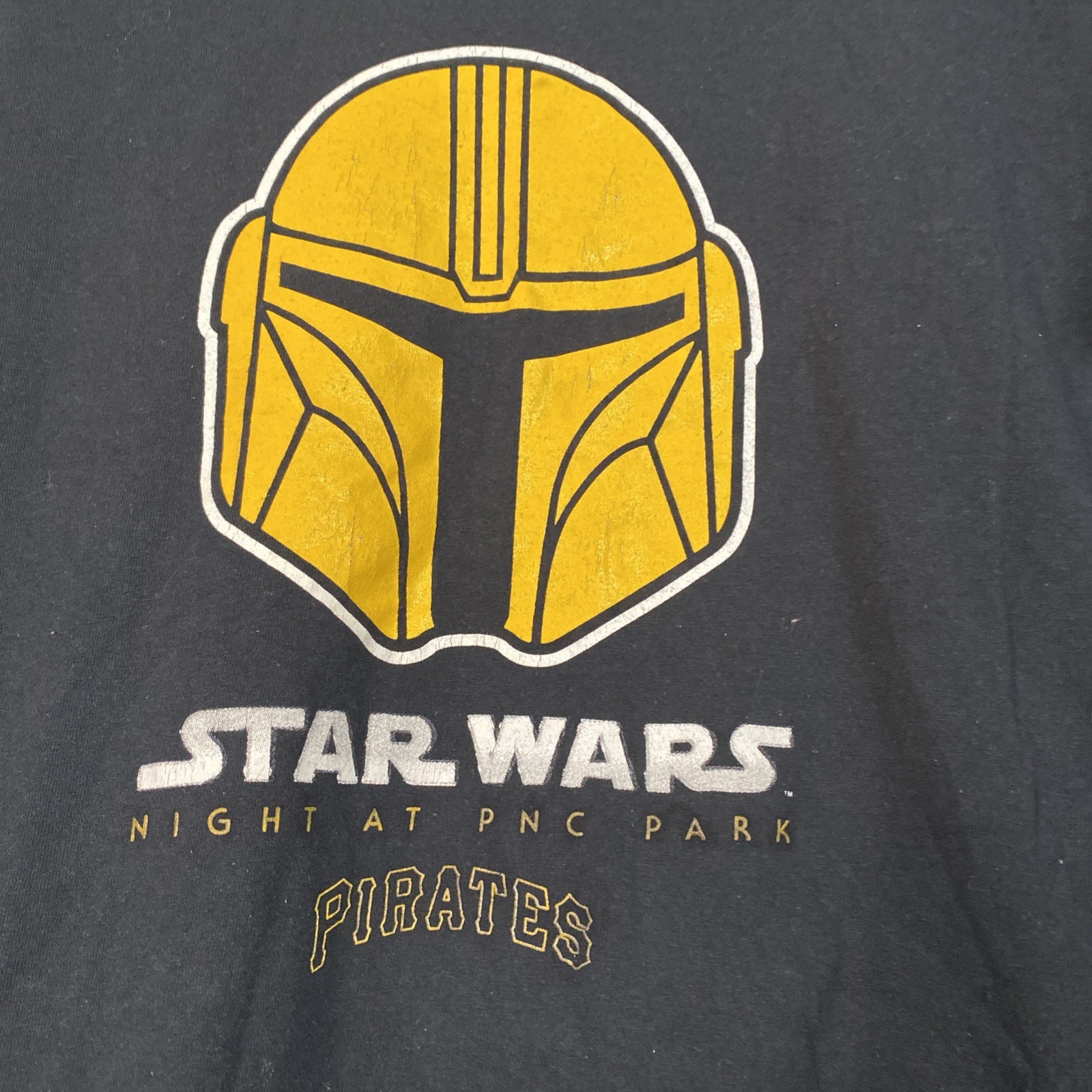 Pittsburgh Pirates Star Wars Night Shirt XL Black Mandalorian Helmet PNC Park