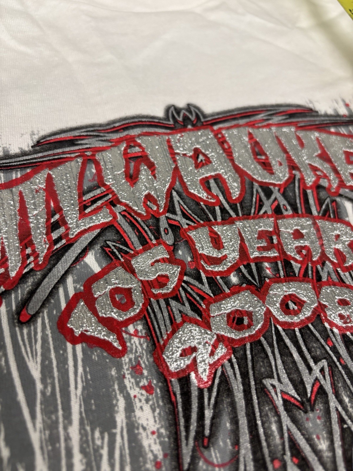 Vintage Y2K GSI biker dagger cyberpunk Milwaukee 105 years Longsleeve flame tee