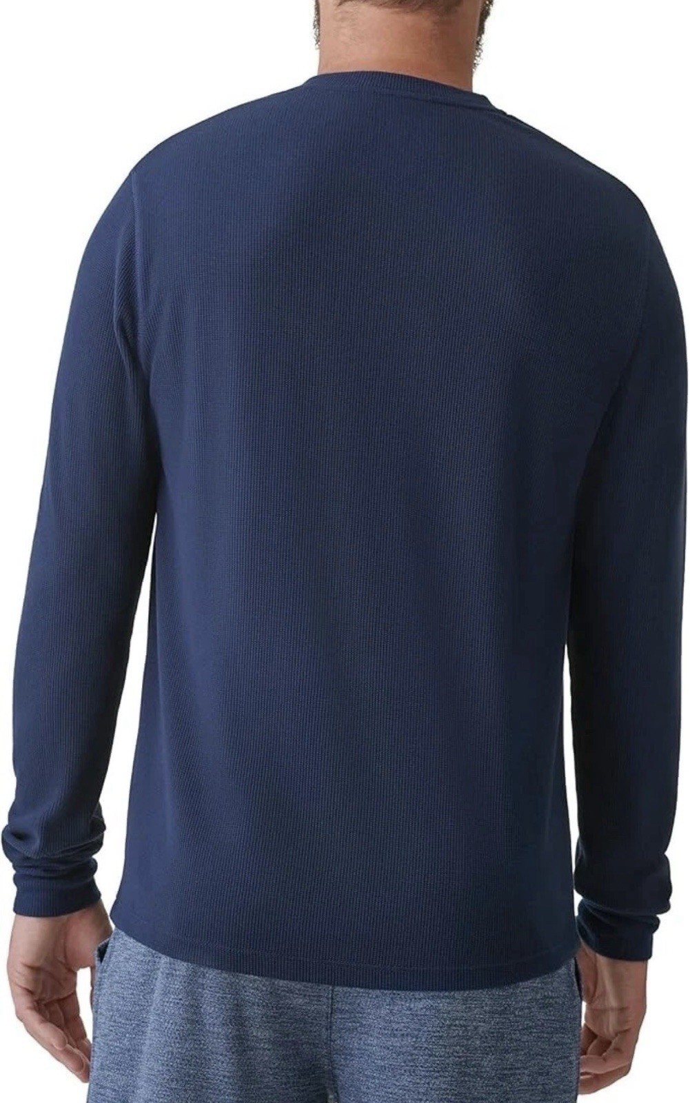 BASS OUTDOOR Men’s Standard Henley Long Sleeve Shirt, Dress Blue Size-Small